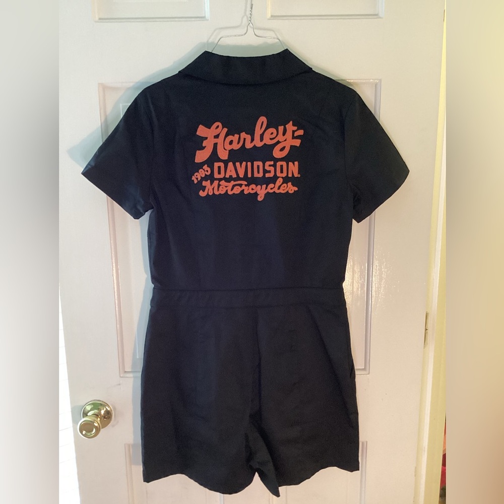Harley Davidson short jumpsuit with embroidered detail